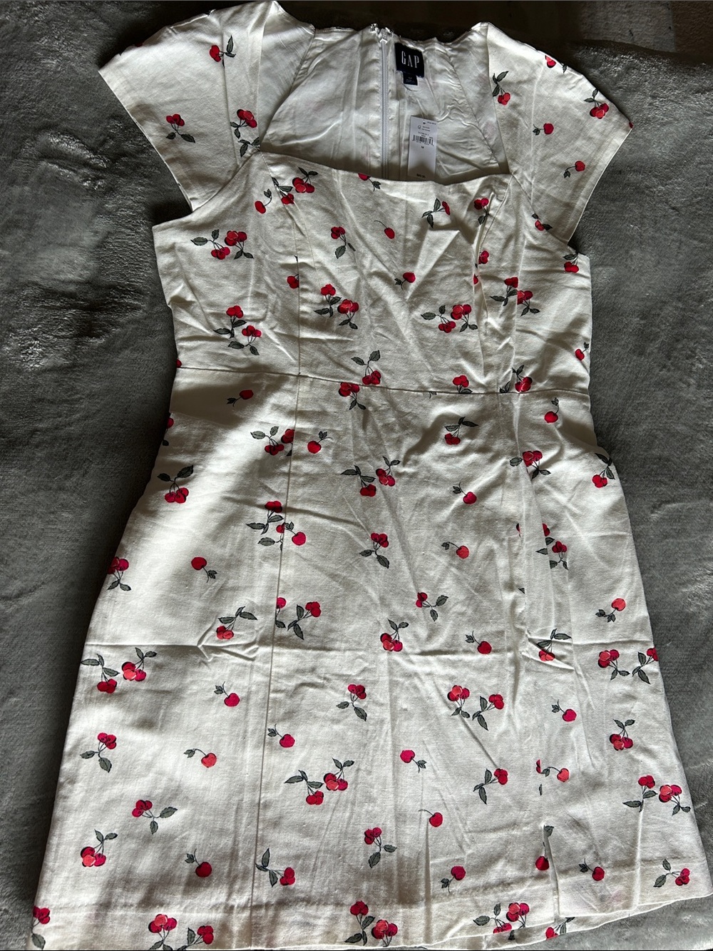 GAP Cream Mini Dress with Red Cherry Print